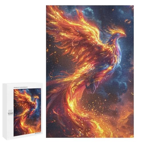 Puzzle für Erwachsene 1000 Teile Phönixvogelfamilie Holzpuzzle Lernspiel Herausforderungsspielzeug (75 x 50 cm) von linghhiming