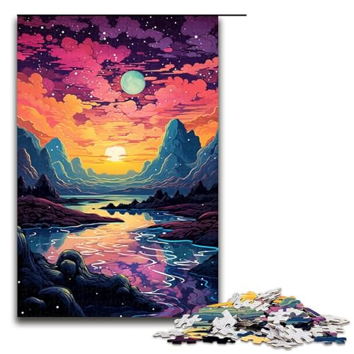 Puzzle für Erwachsene 1000 Teile Planeten Farblandschaft Holzpuzzle 1000 Teile (75 x 50 cm) von linghhiming