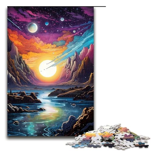 Puzzle für Erwachsene 1000 Teile Planeten Farblandschaft Puzzle Lernspiele für Zuhause DIY Spielzeug tolles Geschenk für Spiele 1000 Teile (75 x 50 cm) von linghhiming