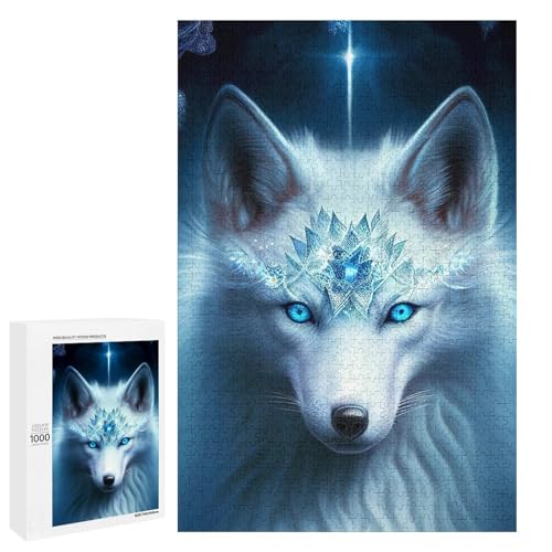 Puzzle für Erwachsene 1000 Teile Polarfüchse runde Holzpuzzles (75 x 50 cm) von linghhiming