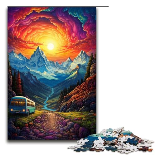 Puzzle für Erwachsene 1000 Teile Psychedelic Alps Holzpuzzle 1000 Teile (75 x 50 cm) von linghhiming
