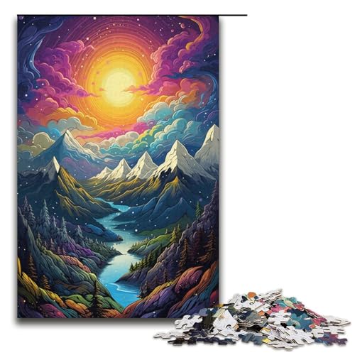 Puzzle für Erwachsene 1000 Teile Psychedelic Alps Puzzlespiel lustiges Spielzeug 1000 Teile (38 x 26 cm) von linghhiming