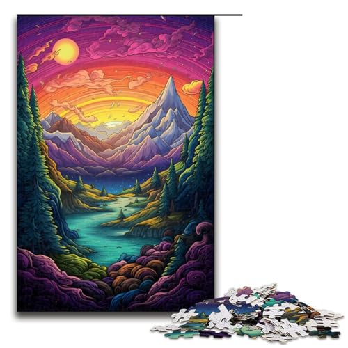 Puzzle für Erwachsene 1000 Teile Psychedelic Alps Puzzlespiel lustiges Spielzeug 1000 Teile (75 x 50 cm) von linghhiming