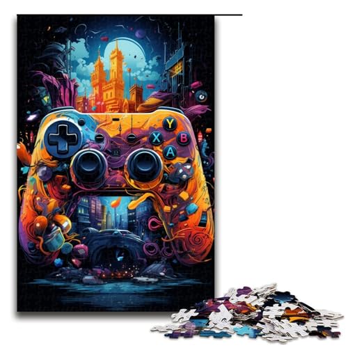 Puzzle für Erwachsene 1000 Teile Psychedelischer Farbspiel Controller Puzzle Lernspiele für Zuhause DIY Spielzeug tolles Geschenk für Spiele 1000 Teile (75 x 50 cm) von linghhiming
