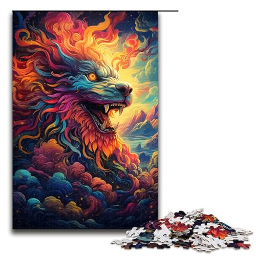 Puzzle für Erwachsene 1000 Teile Psychedelischer Seedrache Geburtstagsgeschenk für Teenager ab 14 Jahren 75 x 50 cm von linghhiming