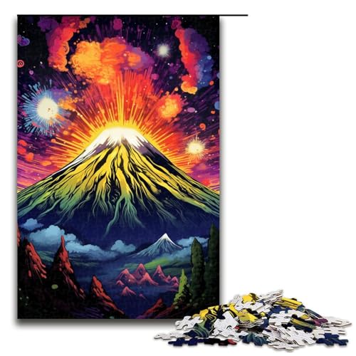 Puzzle für Erwachsene 1000 Teile Psychedelischer Vulkanausbruch Puzzle Spiele Spielzeug Geschenk geeignet für die Schreibtischdekoration 75 x 50 cm von linghhiming