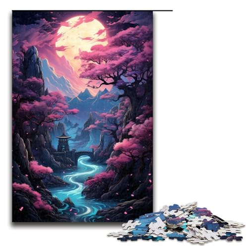 Puzzle für Erwachsene 1000 Teile Rosa Wald Holzpuzzle 1000 Teile (75 x 50 cm) von linghhiming