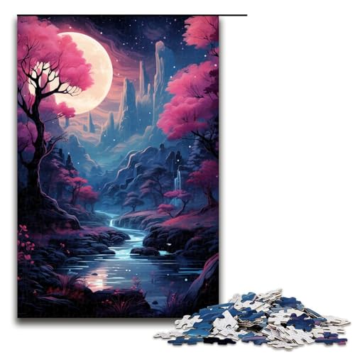 Puzzle für Erwachsene 1000 Teile Rosa Waldfamilie Holzpuzzle Lernspiel Herausforderungsspielzeug 1000 Teile (75 x 50 cm) von linghhiming