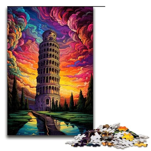 Puzzle für Erwachsene 1000 Teile Schiefer Turm von Pisa Italien Holzpuzzle 1000 Teile (75 x 50 cm) von linghhiming