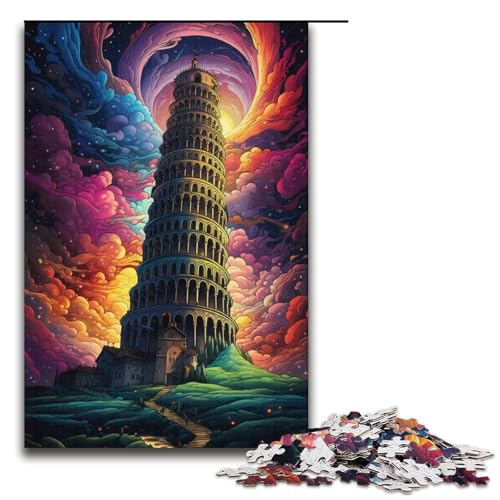 Puzzle für Erwachsene 1000 Teile Schiefer Turm von Pisa Italien Papierpuzzle für Kinder Lernspiel 1000 Teile (38 x 26 cm) von linghhiming