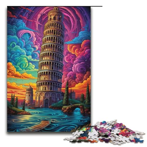 Puzzle für Erwachsene 1000 Teile Schiefer Turm von Pisa Italien Puzzlespiel Spielzeug lustig 1000 Teile (38 x 26 cm) von linghhiming