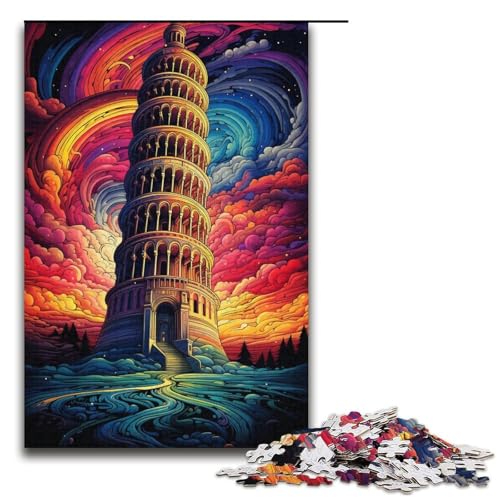 Puzzle für Erwachsene 1000 Teile Schiefer Turm von Pisa Italien Puzzlespiel Spielzeug lustig 1000 Teile (38 x 26 cm) von linghhiming