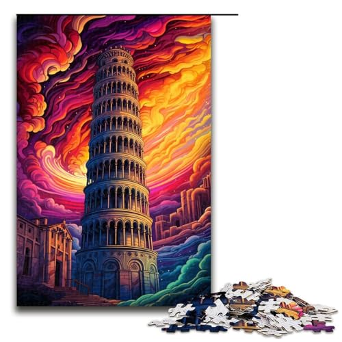 Puzzle für Erwachsene 1000 Teile Schiefer Turm von Pisa Italien Puzzlespiel Spielzeug lustig 1000 Teile (75 x 50 cm) von linghhiming