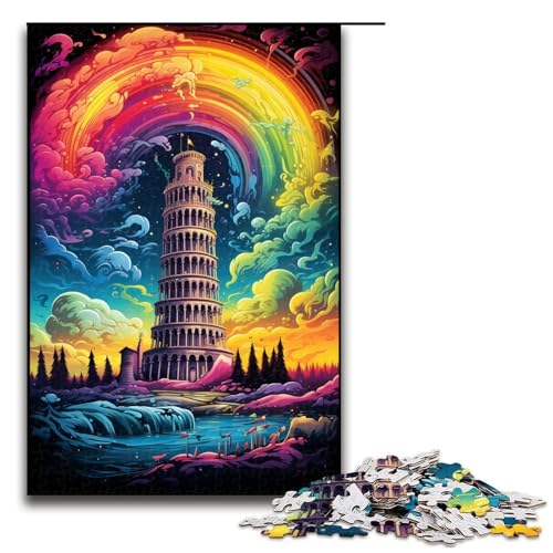 Puzzle für Erwachsene 1000 Teile Schiefer Turm von Pisa Italien Puzzlespiel Spielzeug lustig 1000 Teile (75 x 50 cm) von linghhiming