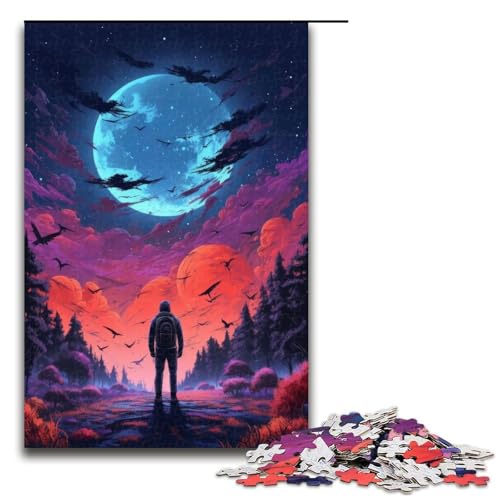 Puzzle für Erwachsene 1000 Teile Schwarzwald bei Nacht Puzzle Lernspiele für Zuhause DIY Spielzeug tolles Geschenk für Spiele 75 x 50 cm von linghhiming