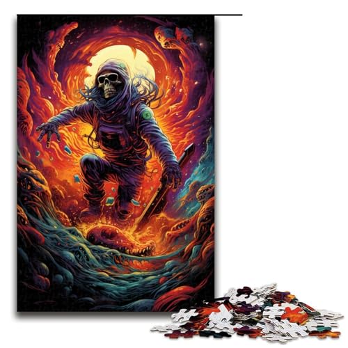 Puzzle für Erwachsene 1000 Teile Skateboard Skelett Heimdekoration Puzzle Spielzeug Geschenk für die ganze Familie 75 x 50 cm Puzzle für Erwachsene 1000 Teile Skateboard Skelett Heimdekoration Puzzle Spielzeug Geschenk für die ganze Familie 75 x 50 cm von linghhiming