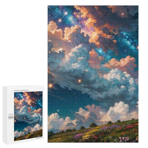 Puzzle für Erwachsene 1000 Teile Sommerwolken Holzpuzzle (75 x 50 cm) von linghhiming