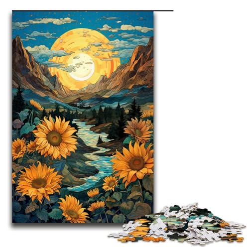 Puzzle für Erwachsene 1000 Teile Sonnenblumen mit dem Mond am Himmel Puzzlespiel lustiges Spielzeug 75 x 50 cm Puzzle für Erwachsene 1000 Teile Sonnenblumen mit dem Mond am Himmel Puzzlespiel lustiges Spielzeug 75 x 50 cm von linghhiming