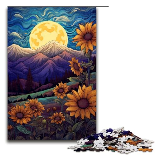 Puzzle für Erwachsene 1000 Teile Sonnenblumen zwischen Bergen und Mond Puzzle jedes Teil ist einzigartig anspruchsvolles Familienspiel 75 x 50 cm Puzzle für Erwachsene 1000 Teile Sonnenblumen zwischen Bergen und Mond Puzzle jedes Teil ist einzigartig anspruchsvolles Familienspiel 75 x 50 cm von linghhiming