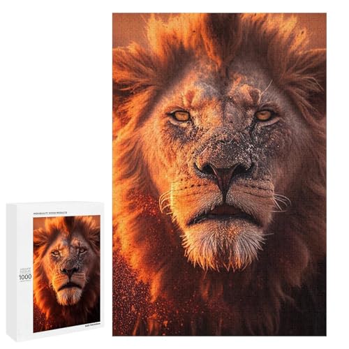 Puzzle für Erwachsene 1000 Teile Sonnenuntergangslöwen Holzpuzzle für Kinder Lernspiel (75 x 50 cm) von linghhiming