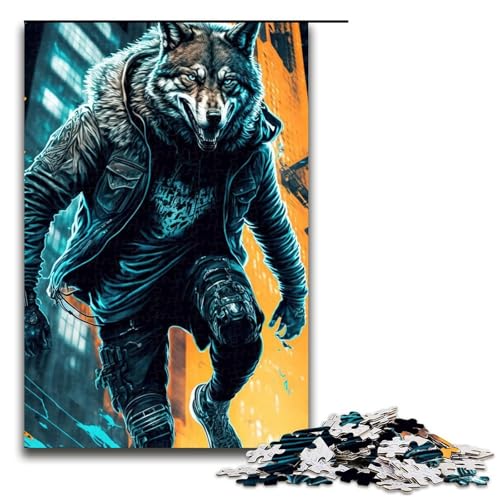 Puzzle für Erwachsene 1000 Teile Street Wolf Puzzle Lernspiele für Zuhause DIY Spielzeug tolles Geschenk für Spiele (75 x 50 cm) von linghhiming
