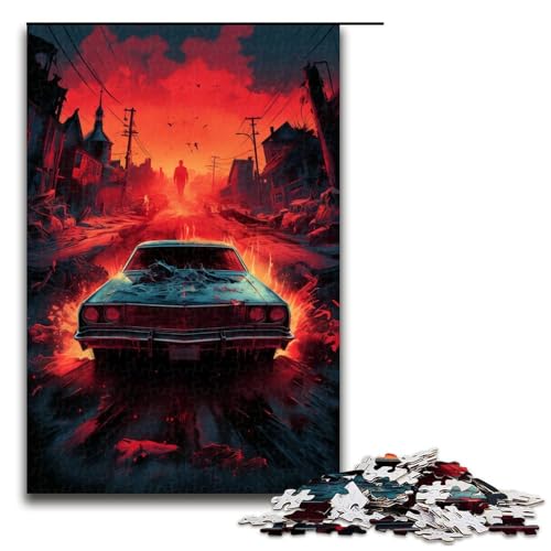 Puzzle für Erwachsene 1000 Teile Supernatural Auto Holzpuzzle 75 x 50 cm von linghhiming