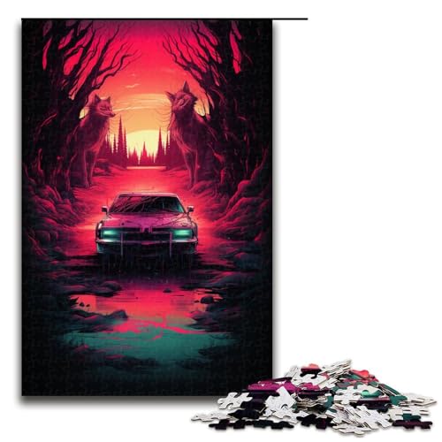 Puzzle für Erwachsene 1000 Teile Supernatural Auto Puzzle Spiele Spielzeug Geschenk geeignet für die Schreibtischdekoration 75 x 50 cm von linghhiming