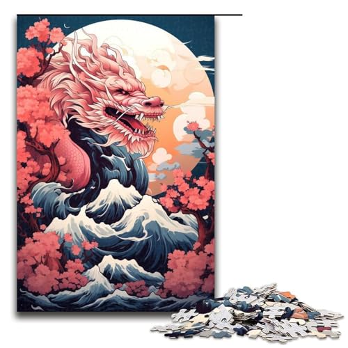Puzzle für Erwachsene 1000 Teile Tier Puzzle bunter Drache Lernspiele für Zuhause DIY Spielzeug tolles Geschenk für Spiele 1000 Teile (75 x 50 cm) von linghhiming
