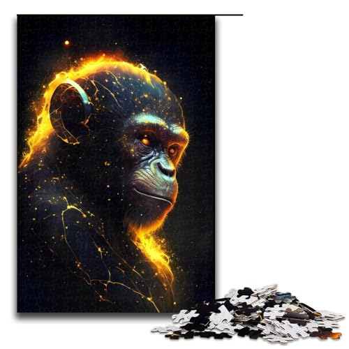 Puzzle für Erwachsene 1000 Teile Tieraffe Holzpuzzle für Kinder Lernspiel 1000 Teile (75 x 50 cm) von linghhiming