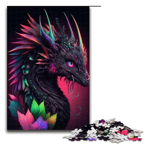 Puzzle für Erwachsene 1000 Teile Tiere Drachen Geburtstagsgeschenk Geschenke für Teenager ab 14 Jahren 1000 Teile (75 x 50 cm) von linghhiming