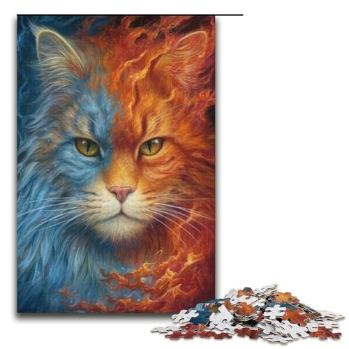 Puzzle für Erwachsene 1000 Teile Tierkatze farbenfrohes Heimdekorations-Puzzle Spielzeug Geschenk für die ganze Familie 1000 Teile (38 x 26 cm) von linghhiming