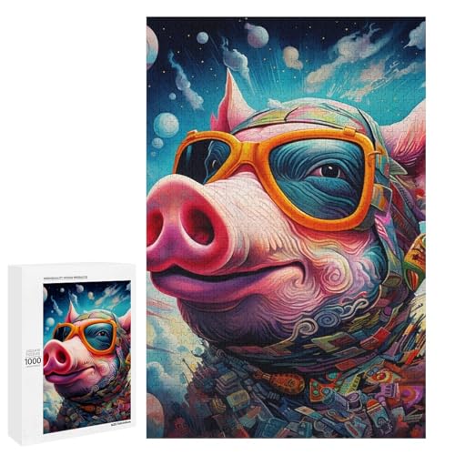 Puzzle für Erwachsene 1000 Teile Tierkunst Schwein Holzpuzzle für Kinder Lernspiel 75 x 50 cm Puzzle für Erwachsene 1000 Teile Tierkunst Schwein Holzpuzzle für Kinder Lernspiel 75 x 50 cm von linghhiming