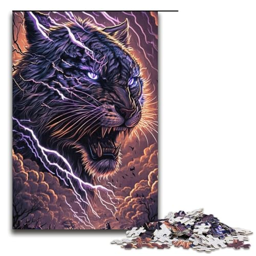 Puzzle für Erwachsene 1000 Teile Tierkunst Tiger-Puzzle Lernspiele für Zuhause DIY-Spielzeug tolles Geschenk für Spiele 1000 Teile (38 x 26 cm) von linghhiming