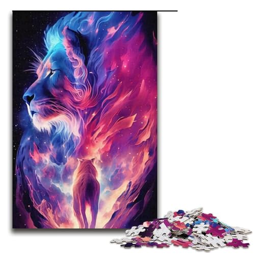 Puzzle für Erwachsene 1000 Teile Tiernebel Löwe Heimdekoration Puzzle Spielzeug Geschenk für die ganze Familie 1000 Teile (38 x 26 cm) von linghhiming