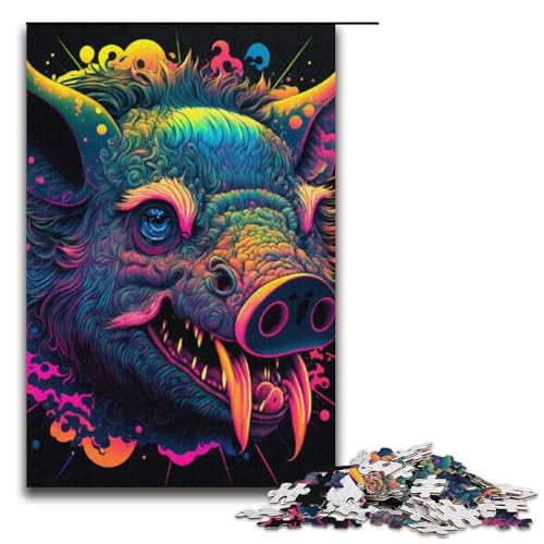 Puzzle für Erwachsene 1000 Teile Tierschweine Puzzle Spiel Spielzeug Lustiges 1000 PCS (38x26cm) von linghhiming