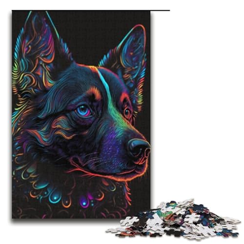 Puzzle für Erwachsene 1000 Teile Tierwolf-Puzzle Spiele Spielzeug Geschenk geeignet für die Schreibtischdekoration 1000 Teile (38 x 26 cm) von linghhiming