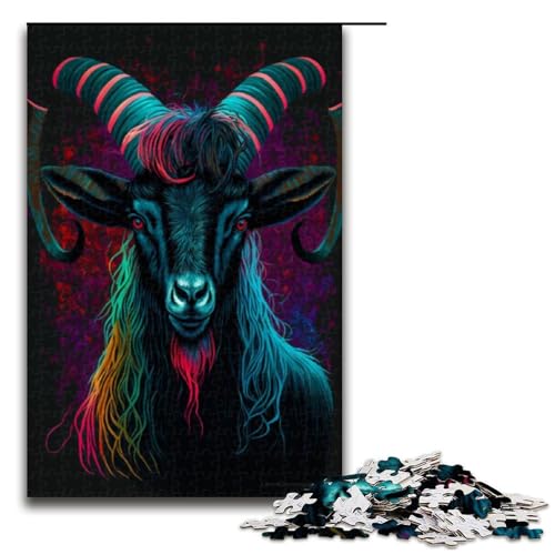 Puzzle für Erwachsene 1000 Teile Tierziegen Puzzle Holzpuzzle Lernspiel Herausforderungsspielzeug 1000 Teile (75 x 50 cm) von linghhiming