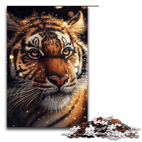 Puzzle für Erwachsene 1000 Teile Tiger Beleuchtung Puzzle Lernspiele für Zuhause DIY Spielzeug tolles Geschenk für Spiele (75 x 50 cm) von linghhiming