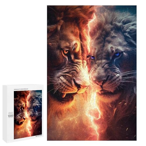 Puzzle für Erwachsene 1000 Teile Tiger Puzzle Holzpuzzle Lernspiel Herausforderungsspielzeug (75 x 50 cm) von linghhiming