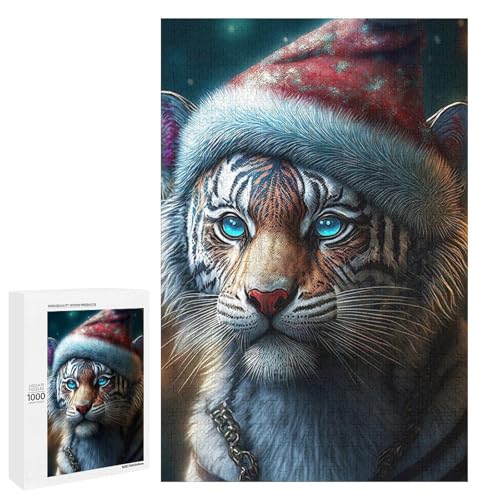 Puzzle für Erwachsene 1000 Teile Tigerfamilie Holzpuzzle Lernspiel Herausforderungsspielzeug (75 x 50 cm) von linghhiming