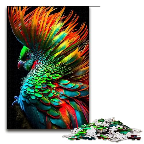 Puzzle für Erwachsene 1000 Teile Vogelfamilie Holzpuzzle Lernspiel Herausforderungsspielzeug (75 x 50 cm) von linghhiming