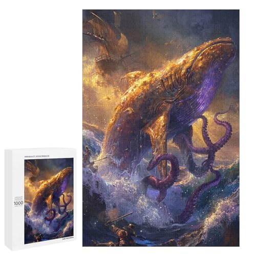 Puzzle für Erwachsene 1000 teiliges Wal Holzpuzzle (75 x 50 cm) von linghhiming