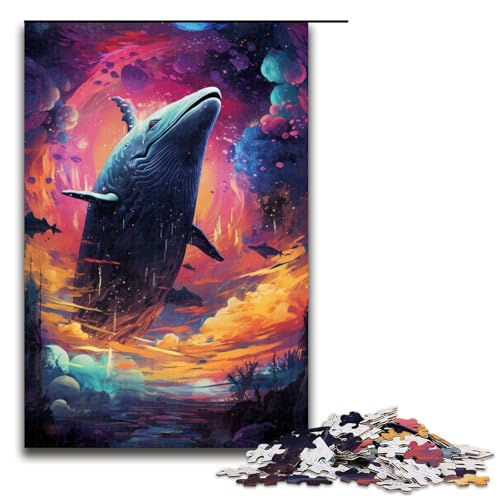 Puzzle für Erwachsene 1000 Teile Wal unter dem Meer Heimdekoration Puzzle Spielzeug Geschenk für die ganze Familie 75 x 50 cm von linghhiming