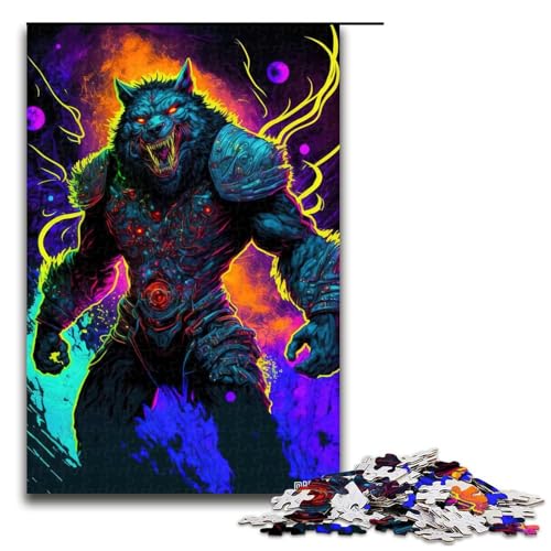 Puzzle für Erwachsene 1000 Teile Warping Wolf Puzzle Lernspiele für Zuhause DIY Spielzeug tolles Geschenk für Spiele (75 x 50 cm) von linghhiming