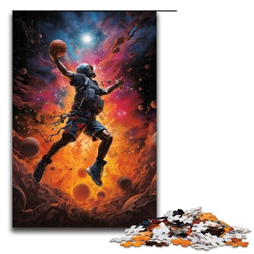 Puzzle für Erwachsene 1000 Teile Weltraum Basketballspieler Puzzle Spiele Spielzeug Geschenk geeignet für die Schreibtischdekoration 75 x 50 cm von linghhiming