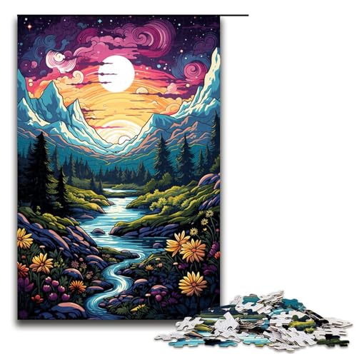 Puzzle für Erwachsene 1000 Teile Wildblumenfelder unter den Bergen Puzzle jedes Teil ist einzigartig anspruchsvolles Familienspiel 75 x 50 cm von linghhiming