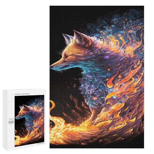 Puzzle für Erwachsene 1000 teiliges Wolf Holzpuzzle (75 x 50 cm) von linghhiming
