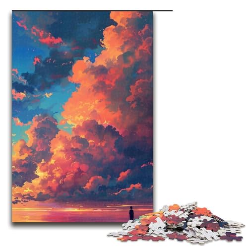 Puzzle für Erwachsene 1000 Teile Wolken im Anime Stil Geburtstagsgeschenk Geschenke für Teenager ab 14 Jahren 1000 Teile (75 x 50 cm) von linghhiming