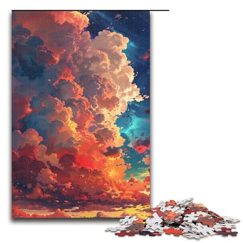 Puzzle für Erwachsene 1000 Teile Wolken im Anime Stil Holzpuzzle für Kinder Lernspiel 1000 Teile (75 x 50 cm) von linghhiming