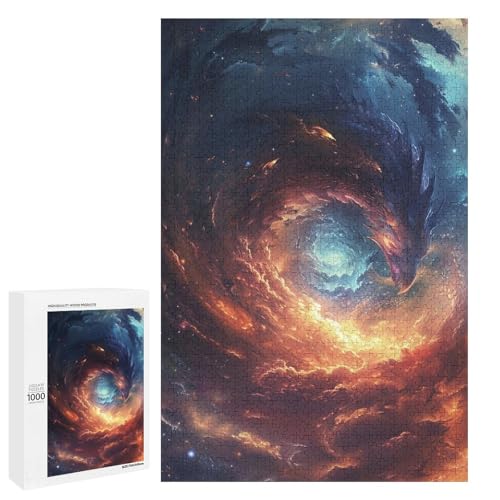 Puzzle für Erwachsene 1000 Teile Wolkensturm Puzzle Holzpuzzle Lernspiel Herausforderungsspielzeug (75 x 50 cm) von linghhiming